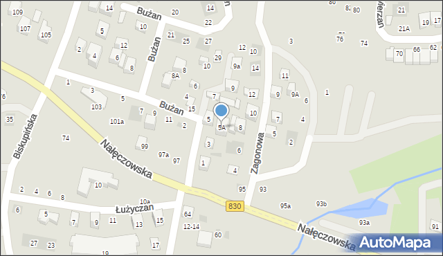 Lublin, Bażantowa, 5A, mapa Lublina
