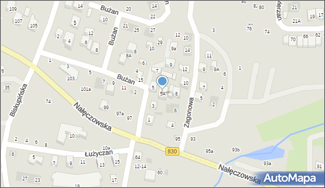 Lublin, Bażantowa, 5A, mapa Lublina