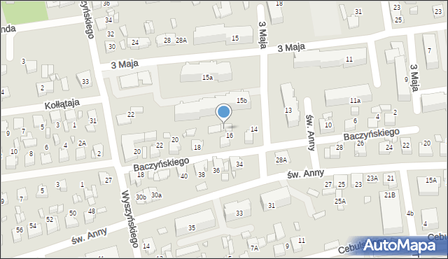 Lubliniec, Baczyńskiego Krzysztofa Kamila, 16a, mapa Lubliniec