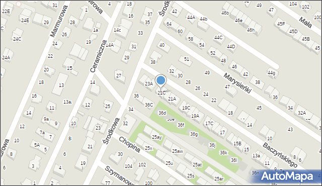 Marki, Baczyńskiego Krzysztofa Kamila, 21C, mapa Marki