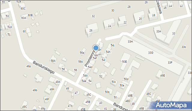 Marki, Bandurskiego Władysława, ks. bp., 54g, mapa Marki