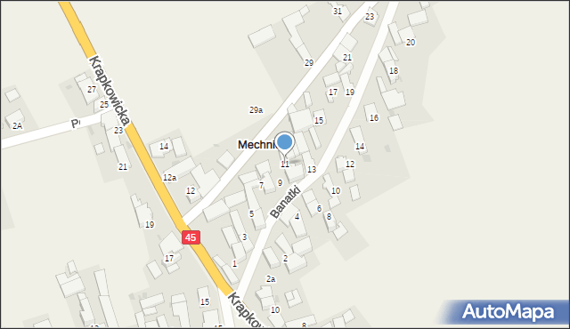 Mechnica, Banatki, 11, mapa Mechnica