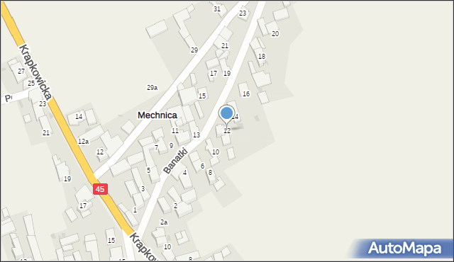 Mechnica, Banatki, 12, mapa Mechnica