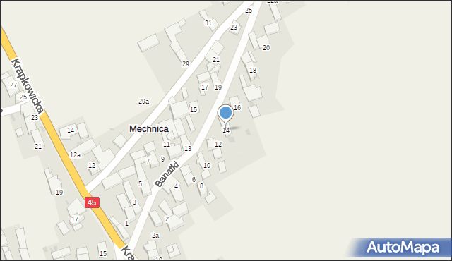 Mechnica, Banatki, 14, mapa Mechnica