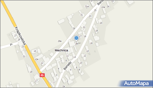 Mechnica, Banatki, 15, mapa Mechnica