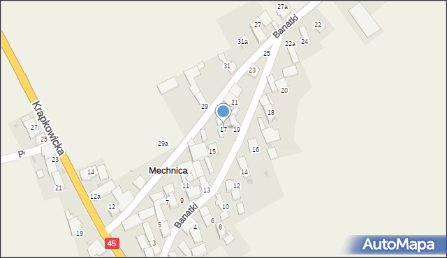 Mechnica, Banatki, 17, mapa Mechnica