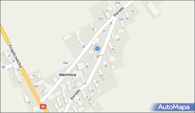 Mechnica, Banatki, 19, mapa Mechnica