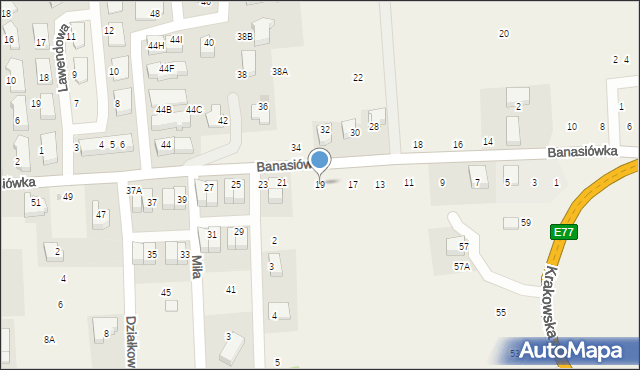 Michałowice, Banasiówka, 19, mapa Michałowice