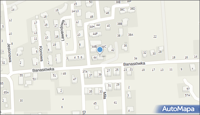 Michałowice, Banasiówka, 44A, mapa Michałowice