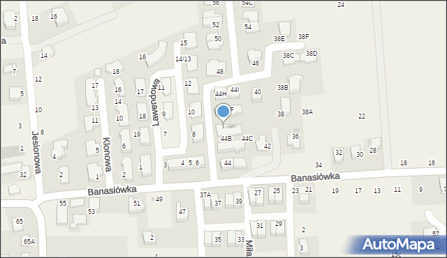 Michałowice, Banasiówka, 44D, mapa Michałowice