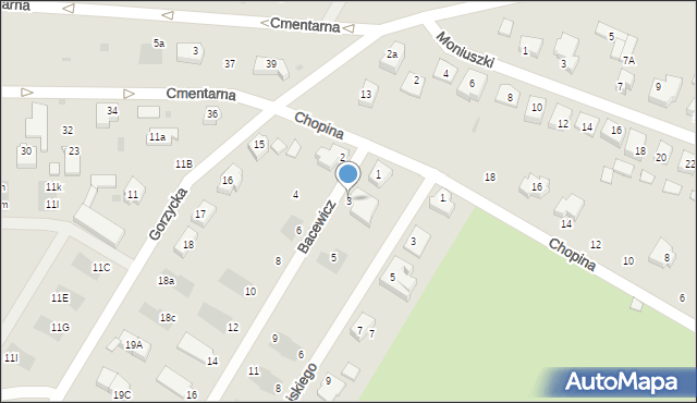 Międzychód, Bacewicz Grażyny, 3, mapa Międzychód