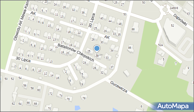 Mińsk Mazowiecki, Batalionów Chłopskich, 29, mapa Mińsk Mazowiecki