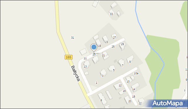 Mścice, Bałtycka, 15, mapa Mścice