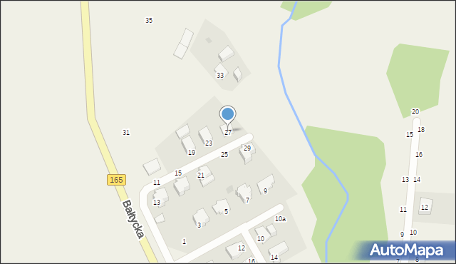 Mścice, Bałtycka, 27, mapa Mścice