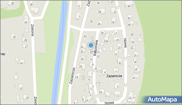 Muszyna, Basztowa, 13, mapa Muszyna