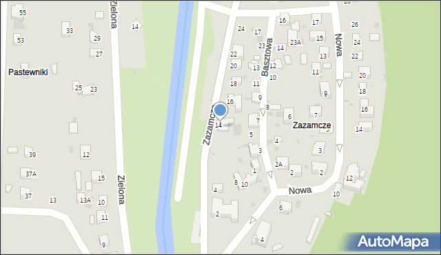 Muszyna, Basztowa, 14, mapa Muszyna