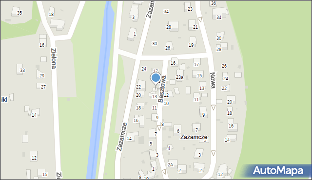 Muszyna, Basztowa, 15, mapa Muszyna