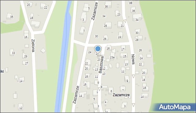 Muszyna, Basztowa, 25, mapa Muszyna