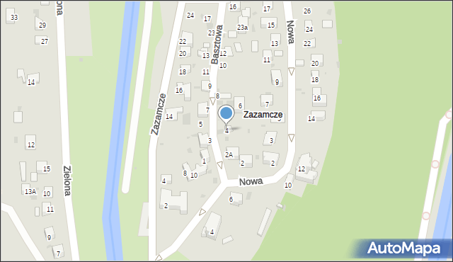 Muszyna, Basztowa, 4, mapa Muszyna