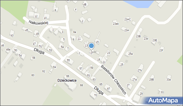 Mysłowice, Batalionów Chłopskich, 17, mapa Mysłowice
