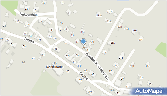 Mysłowice, Batalionów Chłopskich, 19, mapa Mysłowice