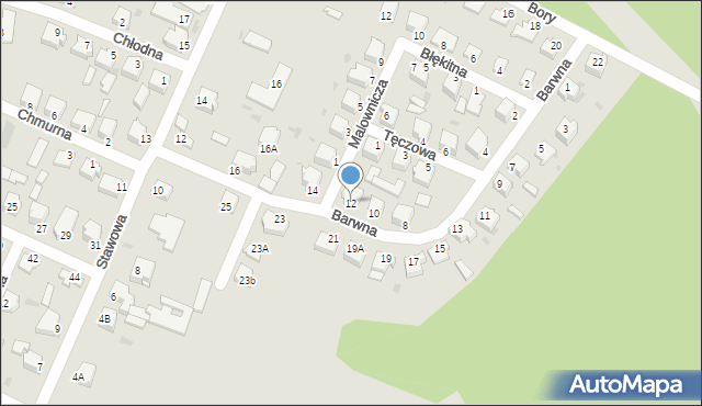 Myszków, Barwna, 12, mapa Myszków