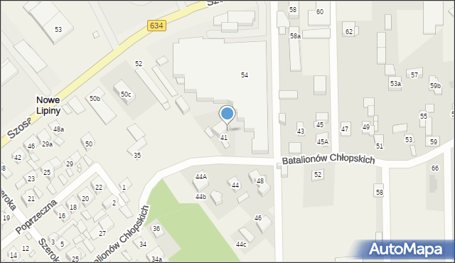 Nowe Lipiny, Batalionów Chłopskich, 41A, mapa Nowe Lipiny