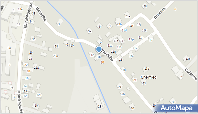 Nowy Sącz, Banacha Stefana, 16, mapa Nowego Sącza