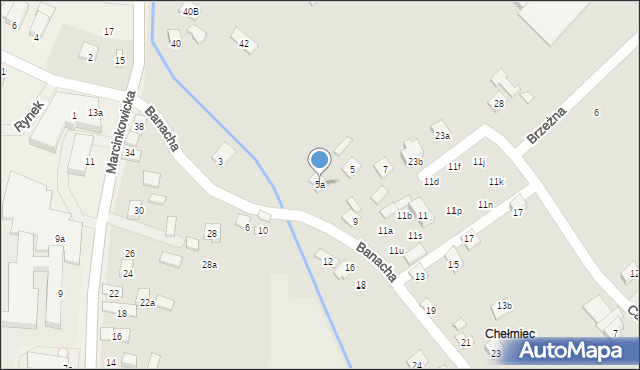 Nowy Sącz, Banacha Stefana, 5a, mapa Nowego Sącza