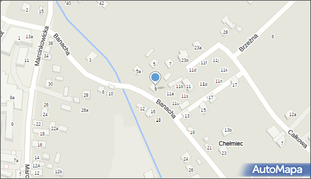 Nowy Sącz, Banacha Stefana, 9, mapa Nowego Sącza