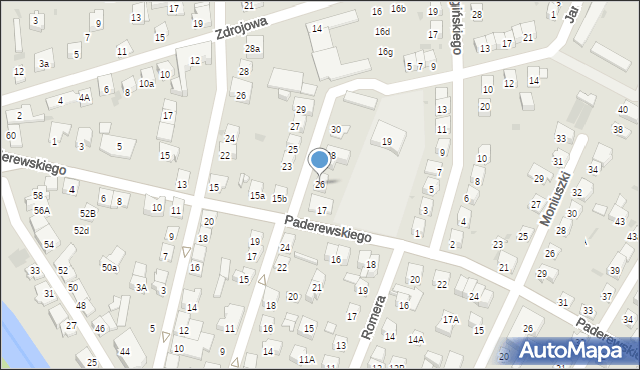 Nowy Sącz, Bandurskiego Władysława, 26, mapa Nowego Sącza