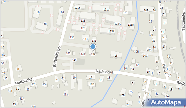 Nowy Sącz, Barbackiego Władysława, 139, mapa Nowego Sącza