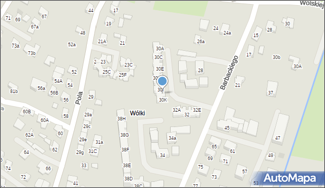 Nowy Sącz, Barbackiego Władysława, 30J, mapa Nowego Sącza