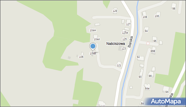 Nowy Sącz, Barska, 104B, mapa Nowego Sącza