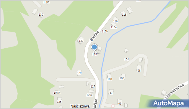 Nowy Sącz, Barska, 114, mapa Nowego Sącza