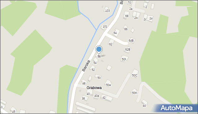 Nowy Sącz, Barska, 56, mapa Nowego Sącza