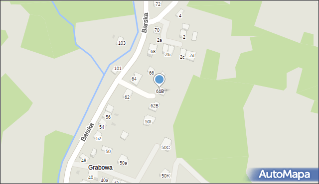 Nowy Sącz, Barska, 64B, mapa Nowego Sącza