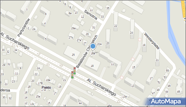 Nowy Sącz, Batalionów Chłopskich, 18a, mapa Nowego Sącza