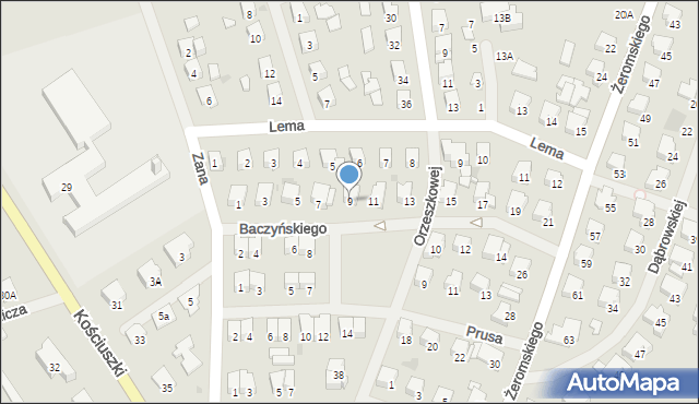 Olecko, Baczyńskiego Krzysztofa Kamila, 9, mapa Olecko