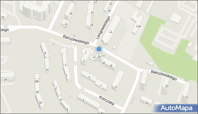 Olsztyn, Barczewskiego Walentego, ks., 14, mapa Olsztyna