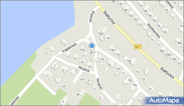 Olsztyn, Bałtycka, 87, mapa Olsztyna