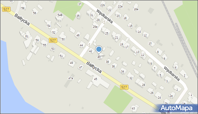 Olsztyn, Bałtycka, 40, mapa Olsztyna