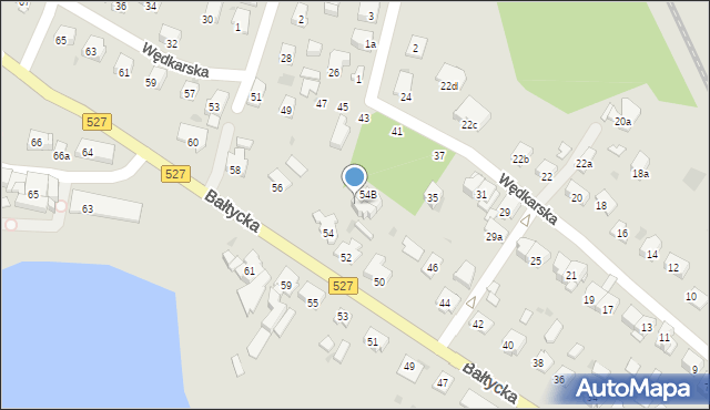 Olsztyn, Bałtycka, 54a, mapa Olsztyna