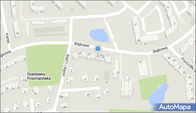 Olsztyn, Bajkowa, 21, mapa Olsztyna