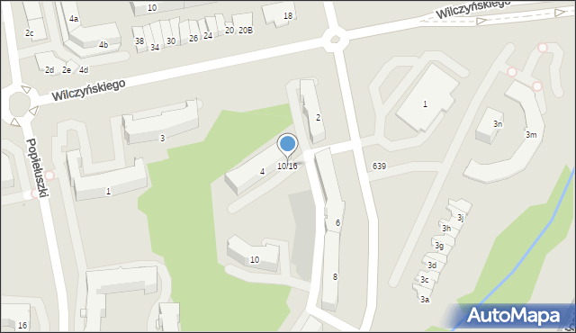 Olsztyn, Bartąska, 10/16, mapa Olsztyna