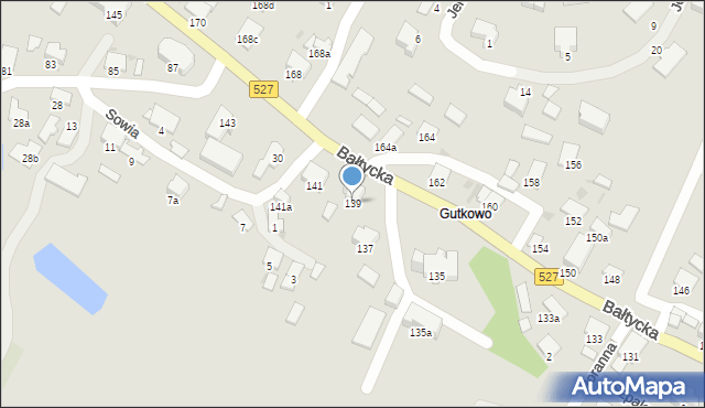 Olsztyn, Bałtycka, 139, mapa Olsztyna