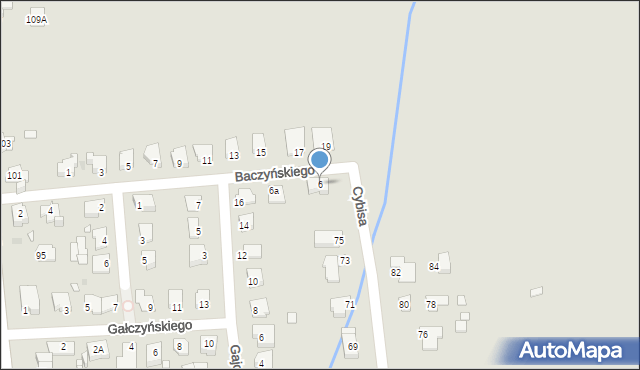 Opole, Baczyńskiego Krzysztofa Kamila, 6, mapa Opola