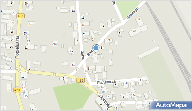 Opole, Bassego Augusta, 1, mapa Opola
