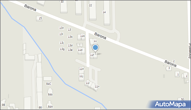 Opole, Barona Józefa, 11g, mapa Opola