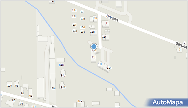 Opole, Barona Józefa, 11i, mapa Opola